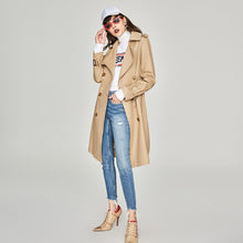 Load image into Gallery viewer, 2019 Autumn Fashion Casual Women&#39;s Khaki Trench Coat Double Breasted Long Outerwear