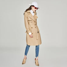 Load image into Gallery viewer, 2019 Autumn Fashion Casual Women&#39;s Khaki Trench Coat Double Breasted Long Outerwear
