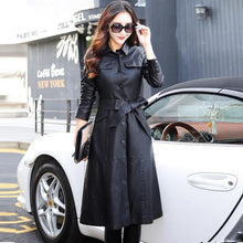 Load image into Gallery viewer, 2019 New Fashion Ladies Elegant Washed PU Leather Coats Trench