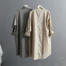 Load image into Gallery viewer, 2019 Summer Cotton Linen Women&#39;s Trench Coat Korean Version Long Sleeved Loose Women Coats