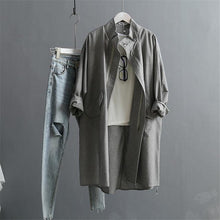 Load image into Gallery viewer, 2019 Summer Cotton Linen Women&#39;s Trench Coat Korean Version Long Sleeved Loose Women Coats