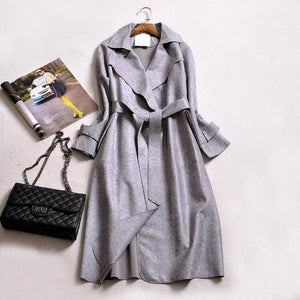 2019 Trench Coat Female Elegant Solid Long Cardigan Slim Windbreaker Trincheira Casaco Feminino