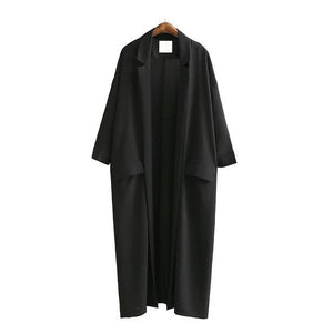 2019 Summer Loose Women Coats Three Quarter Sleeve Black Sunscreen Trench Coat Clothes Korean