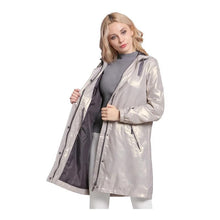 Load image into Gallery viewer, 2019 Trench Women Autumn New fashion Coats Hood Windbreaker Adjustable Waist Ladies Outerwear