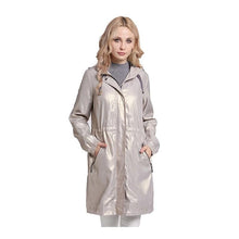 Load image into Gallery viewer, 2019 Trench Women Autumn New fashion Coats Hood Windbreaker Adjustable Waist Ladies Outerwear