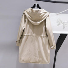 Load image into Gallery viewer, 2019 Spring Autumn Trench Coat Women Casual Adjustable Waist Outwear Female Korean Fashion Hooded Windbreaker
