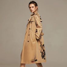 Load image into Gallery viewer, 2019 Autumn And Winter Trench Coat Women Long Sleeve Printing Windbreaker Trench Femme