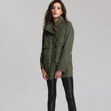 Load image into Gallery viewer, Women Anorak Solid Color Long Sleeved Pockets Zipper Hooded Collar Coat