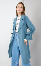 Load image into Gallery viewer, OL Style Concealed Buttons Lace-up Lapel Minimalist Trench Coat