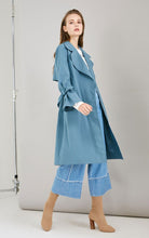 Load image into Gallery viewer, OL Style Concealed Buttons Lace-up Lapel Minimalist Trench Coat