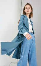 Load image into Gallery viewer, OL Style Concealed Buttons Lace-up Lapel Minimalist Trench Coat