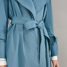 Load image into Gallery viewer, OL Style Concealed Buttons Lace-up Lapel Minimalist Trench Coat