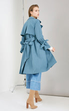 Load image into Gallery viewer, OL Style Concealed Buttons Lace-up Lapel Minimalist Trench Coat
