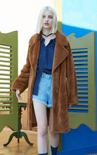 Load image into Gallery viewer, Lapel Drop Solid Shoulder Long Teddy Bear Winter Coat Jacket