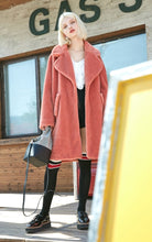 Load image into Gallery viewer, Lapel Drop Solid Shoulder Long Teddy Bear Winter Coat Jacket