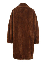 Load image into Gallery viewer, Lapel Drop Solid Shoulder Long Teddy Bear Winter Coat Jacket