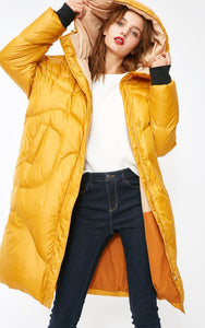 2019 New Hooded White Duck Down Oversize Padded Long Down Jacket