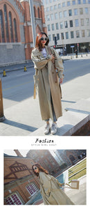 Women Holiday Comfortable Loose Trench Coat Professional Temperament Solid Girls Warm Outdoor Long Trench