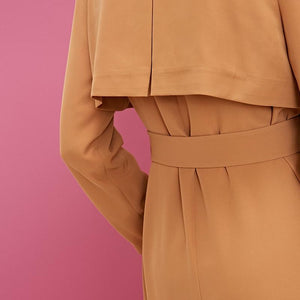 Back Cover Lapel Long Pure Trench Coat