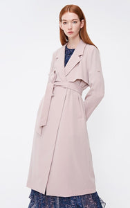 Back Cover Lapel Long Pure Trench Coat