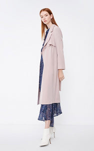 Back Cover Lapel Long Pure Trench Coat