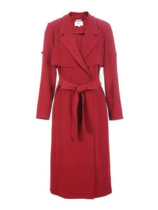 Back Cover Lapel Long Pure Trench Coat