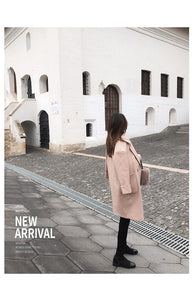 2019 Autumn And Winter Woolen Coat Female Mid-Long