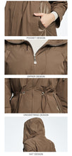 Load image into Gallery viewer, 2019 Women Spring Jacket Windbreaker Jacket Drawstring Hem Long Sleeves Hooded Coat Spring Lightweight Windbreaker
