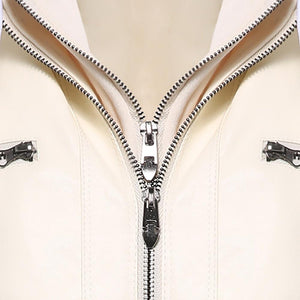 Gothic Faux Leather Jacket Women Hoodies Winter Autumn Motorcycle Jacket Black
