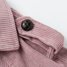 Load image into Gallery viewer, 2019 Pink Corduroy Long Trench Women Coat Belt Tie Autumn Winter Windbreaker Double-breast Coats