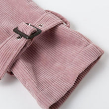 Load image into Gallery viewer, 2019 Pink Corduroy Long Trench Women Coat Belt Tie Autumn Winter Windbreaker Double-breast Coats
