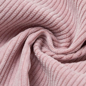 2019 Pink Corduroy Long Trench Women Coat Belt Tie Autumn Winter Windbreaker Double-breast Coats