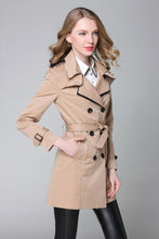 Load image into Gallery viewer, 2017 Brand Classic European Trench Coat khaki Black Double Breasted Women Pea Coat