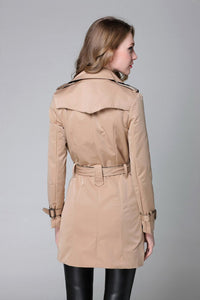 2017 Brand Classic European Trench Coat khaki Black Double Breasted Women Pea Coat