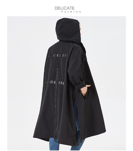 2019 Trench Coat Women Hooded High Quality Windbreaker Fashion Gothic Long Loose Suitable