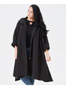 2019 Trench Coat Women Hooded High Quality Windbreaker Fashion Gothic Long Loose Suitable