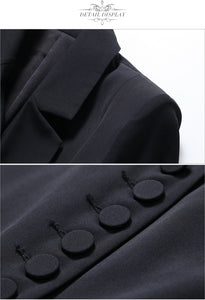 2019 Women Slim Black Trench Coat White Sexy V-Neck Single Breasted Petal Sleeve Long Style Women Out Wear Club Coats