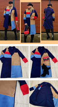 Load image into Gallery viewer, Colorblock Pocket Button Longline Coat Women Basics Notched Long Sleeve Single Button Outerwear