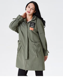 2019 Trench Coat Spring Female Trench Clothes Classic Hooded Solid Fashion Ukraine Ladies