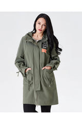 Load image into Gallery viewer, 2019 Trench Coat Spring Female Trench Clothes Classic Hooded Solid Fashion Ukraine Ladies