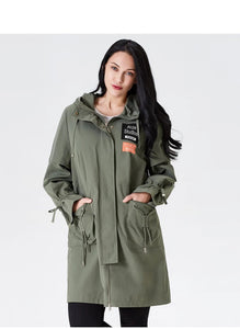 2019 Trench Coat Spring Female Trench Clothes Classic Hooded Solid Fashion Ukraine Ladies