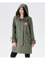 Load image into Gallery viewer, 2019 Trench Coat Spring Female Trench Clothes Classic Hooded Solid Fashion Ukraine Ladies