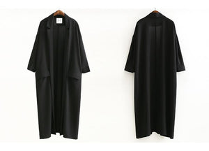 2019 Loose Women's Windbreaker Spring Casual Turn-down Collar Pockets Black Thin Coat Jacket Female Outwear