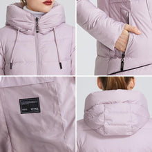 Load image into Gallery viewer, 2019 New Winter Women Collection of Coat Knee-Length Parka Women Windproof Women Jacket With Stand-Up Collar and Hood