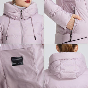 2019 New Winter Women Collection of Coat Knee-Length Parka Women Windproof Women Jacket With Stand-Up Collar and Hood