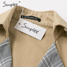 Load image into Gallery viewer, Turn Down Collar Stitching Women Trench Coat Vintage Sash Long Outwear Belted Pocket Ladies Overcoat