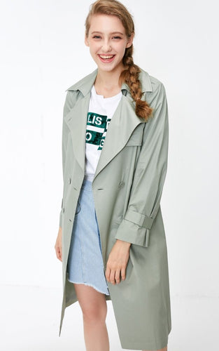 Women's Straight Fit Two-tiered Lapel Minimalist Trench Coat