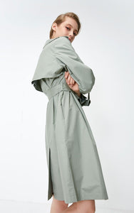 Women's Straight Fit Two-tiered Lapel Minimalist Trench Coat