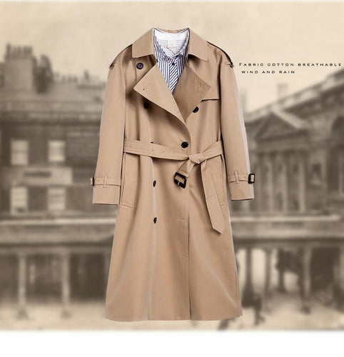 2018 Spring Autumn Casual Trench Coat Women Breasted Europe Long Double Windbreaker Outerwear Coats