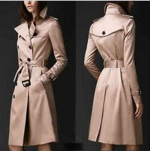 Load image into Gallery viewer, Women Spring Autumn Trench Coat Casual Long Sleeve Slim Double Breasted Female Clothes Long Trench Windbreaker